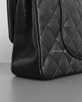 Chanel Classic Flap Medium | Black Caviar Gold Hardware-details