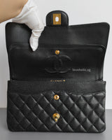 Chanel Classic Flap Medium | Black Caviar Gold Hardware-details