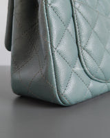 Chanel Mini Rectangle 18C Tiffany Blue Caviar Brushed Gold Hardware-details