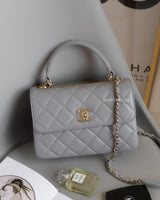 Chanel Trendy CC 20P Grey Lambskin Light Gold Hardware-front