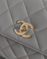 Chanel Trendy CC 20P Grey Lambskin Light Gold Hardware-details