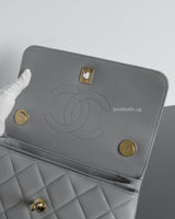 Chanel Trendy CC 20P Grey Lambskin Light Gold Hardware-details