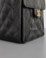 Chanel 25 Medium | Black Caviar Brushed Gold Hardware