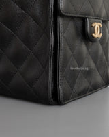 Chanel 25 Medium | Black Caviar Brushed Gold Hardware