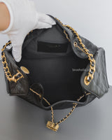 Chanel 25 Medium | Black Caviar Brushed Gold Hardware