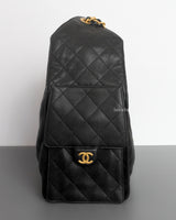 Chanel 25 Medium | Black Caviar Brushed Gold Hardware