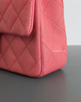 Chanel Mini Rectangle with Top Handle 21S Pink Caviar Brushed Gold Hardware-details