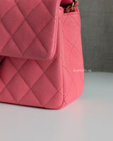 Mini Rectangle with Top Handle 21S Pink Caviar Brushed Gold Hardware