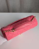 Mini Rectangle with Top Handle 21S Pink Caviar Brushed Gold Hardware