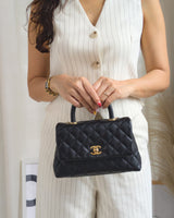 Chanel Coco Handle Small | Black Caviar Brushed Gold Hardware-model