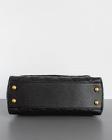 Chanel Coco Handle Small | Black Caviar Brushed Gold Hardware-details