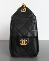 Chanel 25 Mini | Black Caviar Brushed Gold Hardware