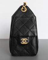 Chanel 25 Mini | Black Caviar Brushed Gold Hardware