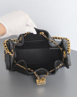 Chanel 25 Mini | Black Caviar Brushed Gold Hardware
