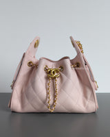Chanel 25 Mini | 26C Light Pink Caviar Brushed Gold Hardware