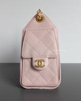 Chanel 25 Mini | 26C Light Pink Caviar Brushed Gold Hardware