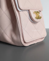Chanel 25 Mini | 26C Light Pink Caviar Brushed Gold Hardware