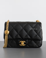 Heart Crush Mini Square | 23P Black Caviar Brushed Gold Hardware