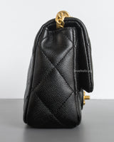 Heart Crush Mini Square | 23P Black Caviar Brushed Gold Hardware