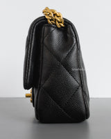 Heart Crush Mini Square | 23P Black Caviar Brushed Gold Hardware