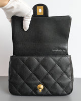 Heart Crush Mini Square | 23P Black Caviar Brushed Gold Hardware