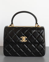 Trendy CC Medium | Black Lambskin Light Gold Hardware