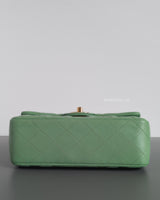 Chanel Mini Rectangle 21C Light Green Lambskin Light Gold Hardware-details