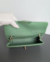 Chanel Mini Rectangle 21C Light Green Lambskin Light Gold Hardware-details