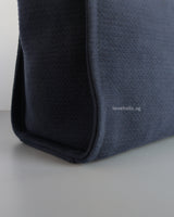 Chanel Deauville Shopping Tote Small | 25S Denim Navy Blue Fabric Light Gold Hardware-details