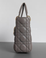 Dior My ABC Lady Dior Small | Grey Lambskin Light Gold Hardware-details