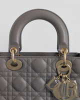 Dior My ABC Lady Dior Small | Grey Lambskin Light Gold Hardware-details