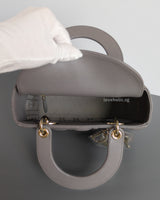 Dior My ABC Lady Dior Small | Grey Lambskin Light Gold Hardware-details