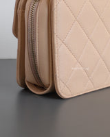 Chanel Flap Bag Mini | 22C Light Beige Caviar Light Gold Hardware-details