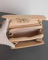 Chanel Flap Bag Mini | 22C Light Beige Caviar Light Gold Hardware-details