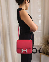 Hermes Constance 24 | Rose Extreme Epsom Palladium Hardware-model