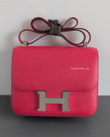 Hermes Constance 24 | Rose Extreme Epsom Palladium Hardware-front1