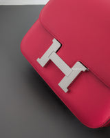 Hermes Constance 24 | Rose Extreme Epsom Palladium Hardware-details