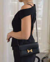 Hermes Constance To Go | Black Epsom Gold Hardware-model