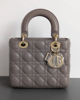 My ABC Lady Dior Small | Grey Lambskin Light Gold Hardware