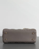 My ABC Lady Dior Small | Grey Lambskin Light Gold Hardware