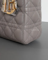 My ABC Lady Dior Small | Grey Lambskin Light Gold Hardware