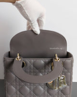 My ABC Lady Dior Small | Grey Lambskin Light Gold Hardware