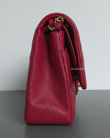 Chanel Classic Flap Medium | 20S Dark Pink Caviar Gold Hardware-side