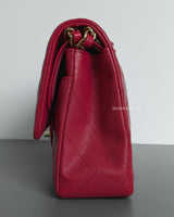 Chanel Classic Flap Medium | 20S Dark Pink Caviar Gold Hardware-details