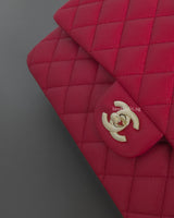 Chanel Classic Flap Medium | 20S Dark Pink Caviar Gold Hardware-details