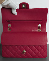 Chanel Classic Flap Medium | 20S Dark Pink Caviar Gold Hardware-details