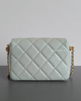 Chanel My Perfect Mini Flap 21K Light Green Caviar Brushed Gold Hardware-back