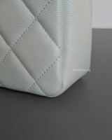 Chanel My Perfect Mini Flap 21K Light Green Caviar Brushed Gold Hardware-details