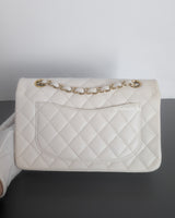 Chanel Classic Flap Small | 20S White Caviar Light Gold Hardware-back