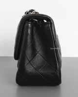 Chanel Classic Flap Mini Square | Black Lambskin Silver Hardware-details